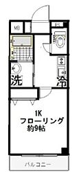 メゾンジャルダン本館 1Kの間取図画像