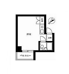 赤坂キャステール ワンルームの間取図画像