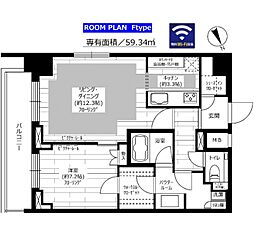 グランドコンシェルジュ六本木 1LDKの間取図画像