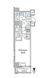 THEAXISKOJIMACHI 1Kの間取図画像
