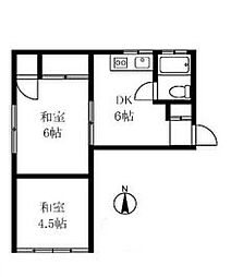 文化ビル 1DKの間取図画像