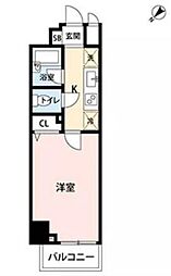 プライムアーバン飯田橋 1Kの間取図画像