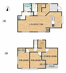 三次市十日市南7丁目　戸建て 3LDKの間取り