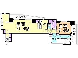 Fリミテッド北広島 1LDKの間取図画像