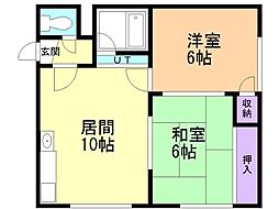 サカヰコーポ 2LDKの間取図画像