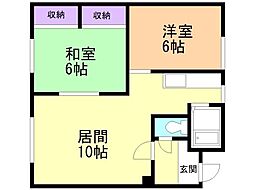 フラワーハイツ 2LDKの間取図画像
