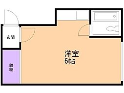 リラハイツ ワンルームの間取図画像