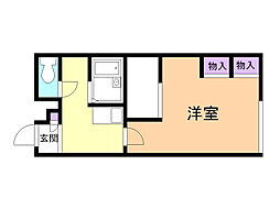 レオパレスヤマテツ 1Kの間取図画像