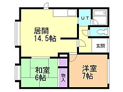 コーポ松本5 2LDKの間取図画像