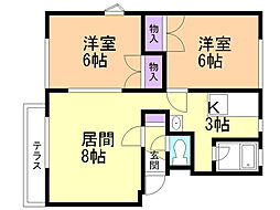 ヴェルディ青葉 2LDKの間取図画像