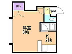 ヴェルディ厚別 1Kの間取図画像