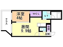 ラ・シュエット1 1LDKの間取図画像