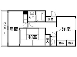 フォーレストメモリー 2LDKの間取図画像