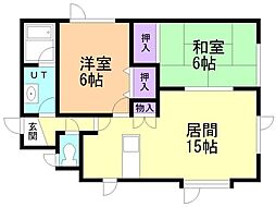 スターハイツC 2LDKの間取図画像