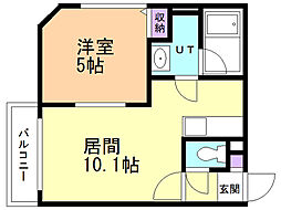 オルセー厚別中央6 1LDKの間取図画像