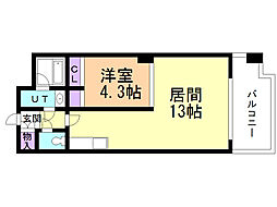 パークヒル厚別 1LDKの間取図画像