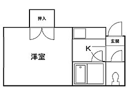 ロアール新札幌A 1Kの間取図画像