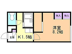 レオパレスサザンカ 1Kの間取図画像
