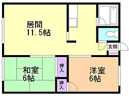第7佐藤マンション 2LDKの間取図画像
