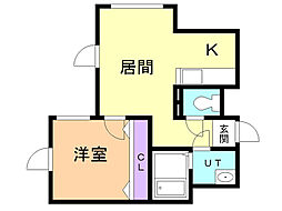 ロア・エスポワール 1LDKの間取図画像