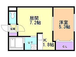 シティレジデンスひばりが丘 1LDKの間取図画像