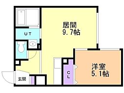 NOVEL北広島 1LDKの間取図画像