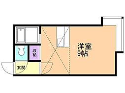 コーポ白楊 ワンルームの間取図画像