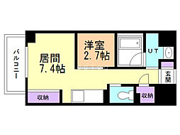 パークヒル厚別 1DKの間取図画像