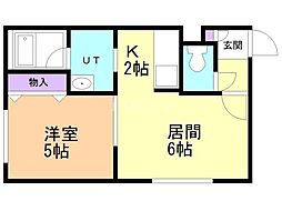 ノースキャピタル2 1LDKの間取図画像