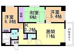 サントアリオ・デ大谷地 3LDKの間取図画像