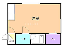 サンピア5丁目館 ワンルームの間取図画像