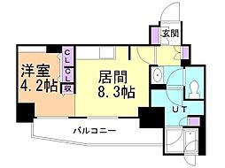 Fリミテッド北広島 1LDKの間取図画像