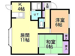 ノースプレステージ 2LDKの間取図画像