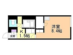 レオネクスト厚別中央 1Kの間取図画像