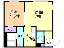 アウル 1LDKの間取図画像