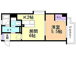 サンシティ2 1LDKの間取図画像