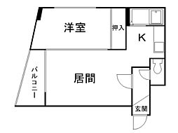 パークヒルズ新札幌 1LDKの間取図画像
