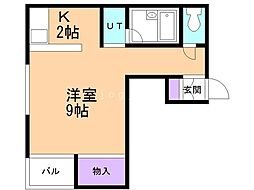 グランドールひばりが丘 1Kの間取図画像