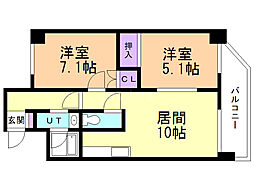 クリオパレス青葉壱番館 2LDKの間取図画像