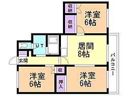 ハイツアゼリア 3DKの間取図画像
