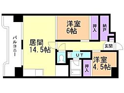 ビレッジハウス桜台タワー4号棟 2LDKの間取図画像