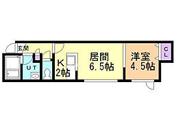 アスリート 1LDKの間取図画像