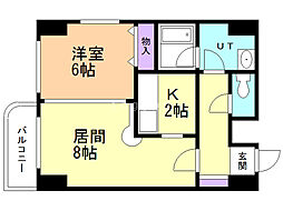 ブリッジひばりが丘 1LDKの間取図画像