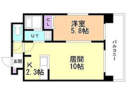 HillsGarden新札幌 1LDKの間取図画像