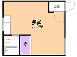 ハイツひばり.A ワンルームの間取図画像