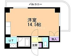 ミリオンコート3 ワンルームの間取図画像