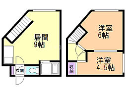 パルコートナンゴウ 2LDKの間取図画像
