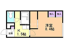 レオパレスカストル 1Kの間取図画像