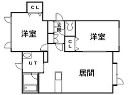 ヴィクトリアン・ハウス 2LDKの間取図画像