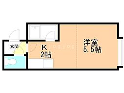 ベルテ・カヤマプライムハウス 1Kの間取図画像